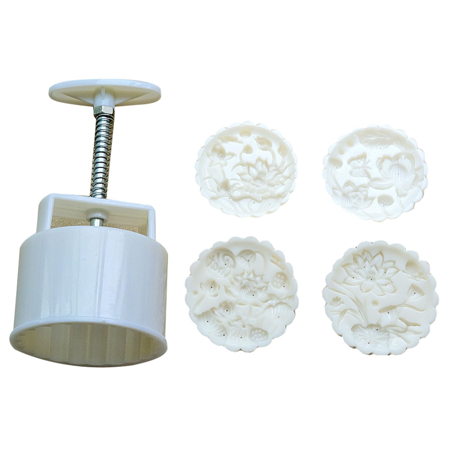 Buxuaaaa A Buxuaaa Pattern Cakes Molds Midautumn Festival Cakes Maker Cookie Stamp Hand Pressure Bakings Tool Flower Pattern Molds For Bakings Shape Hand Press Easy To Cleans