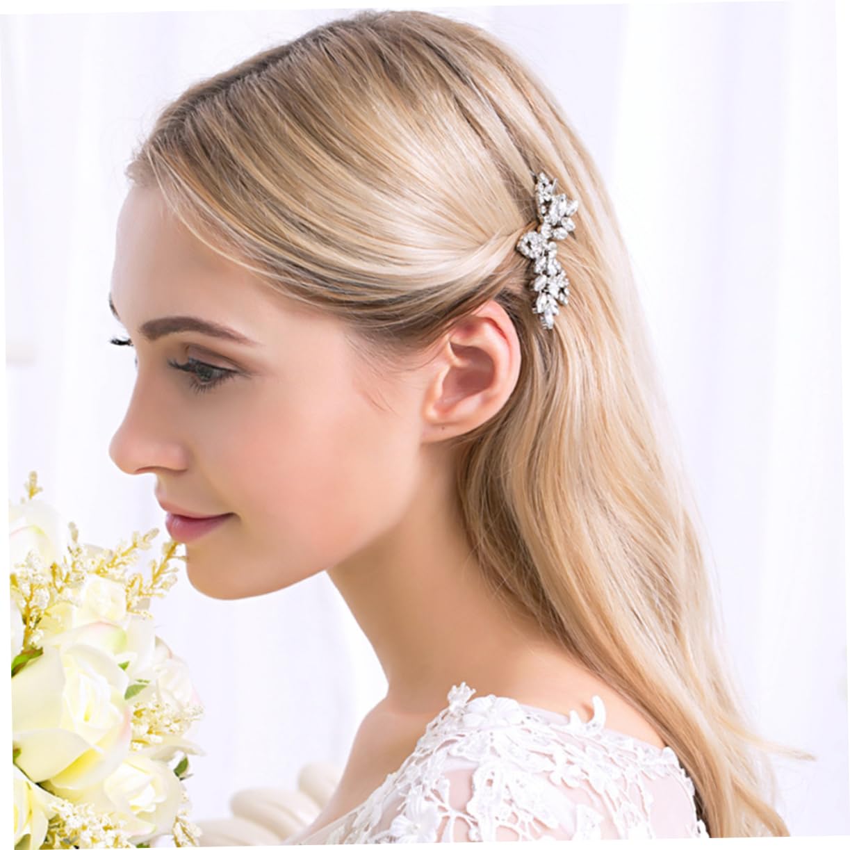 Didiseaon Juego De 5 Horquillas Con Hojas Y Diamantes De Imitación Para Mujer Elegantes Accesorios Para El Cabello Delicadas Horquillas Para Peinar 4 Unidades X 5