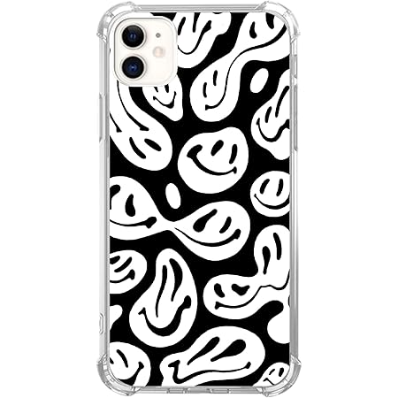 Amazon Com Black And White Smiley Face Iphone Case For Iphone 11 Trippy Aesthetic Melting Funny Face Case For Girls Boys Women Men Unique Trendy Tpu Bumper Cover Case For Iphone 11