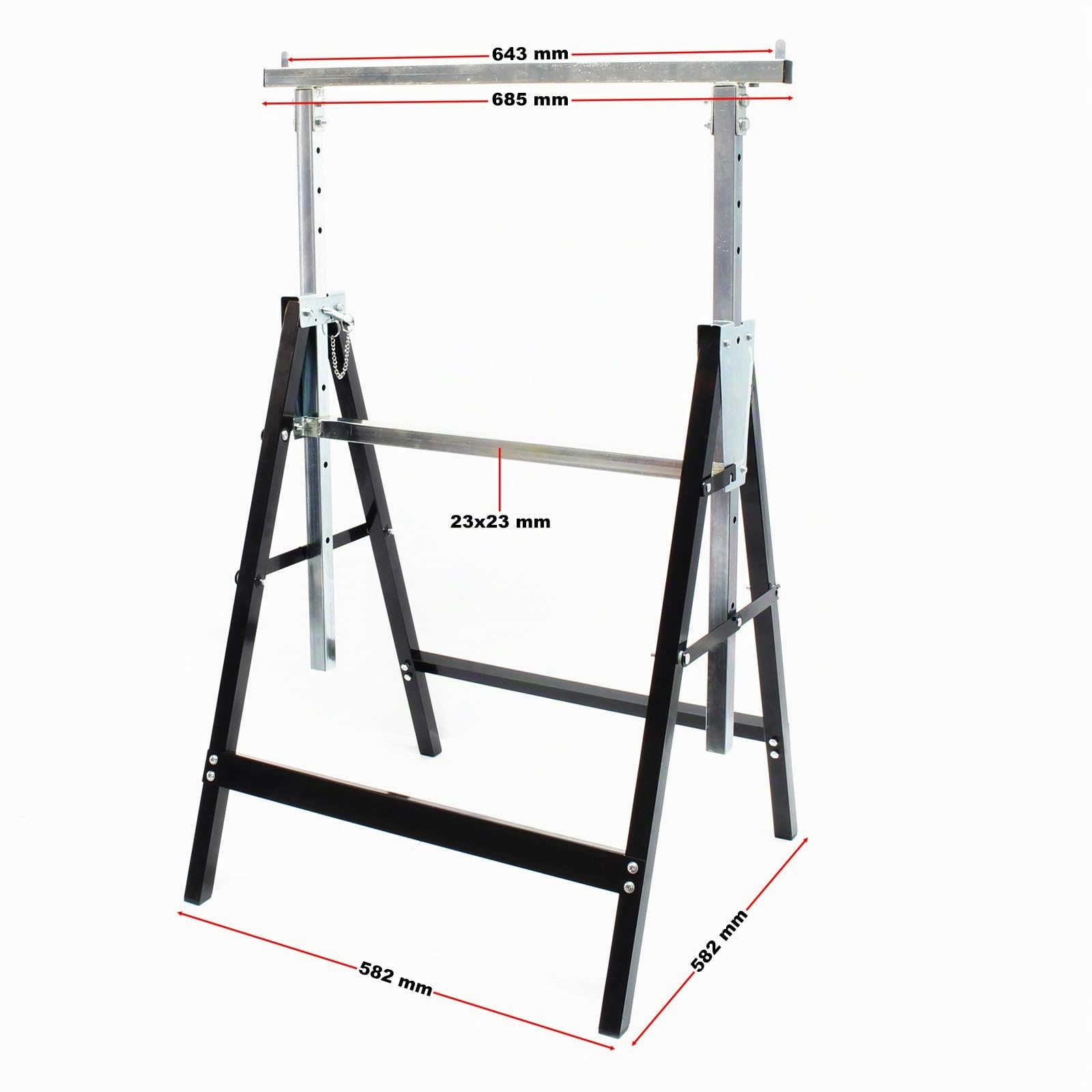 Wiltec 2X Cavalletti per ponteggi Telescopici Richiudibili Altezza Regolabile 80-130cm Max 200kg Cantiere
