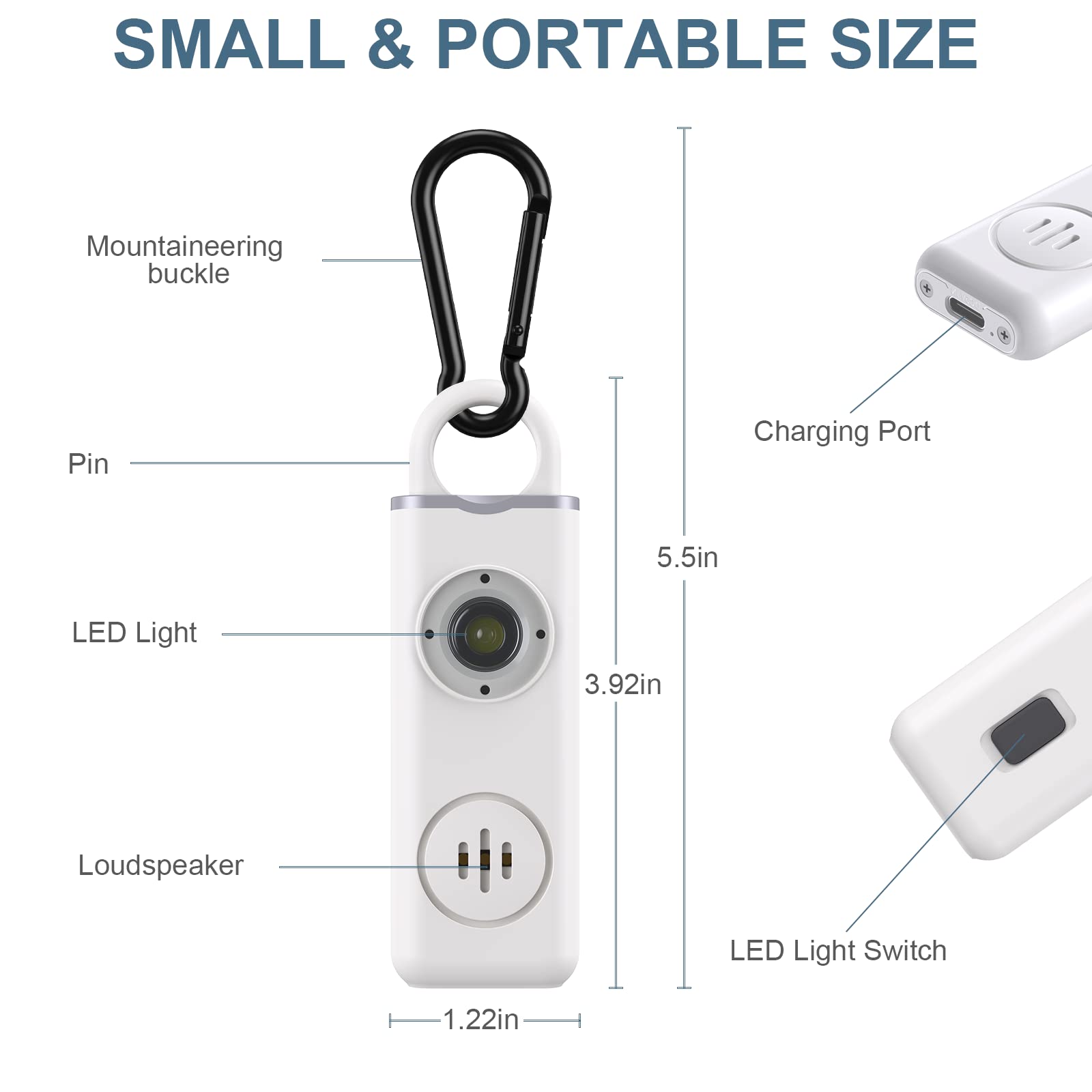 Alarme De Sécurité Pour Porte-Clés | 130dB Sirène Forte Équipement De