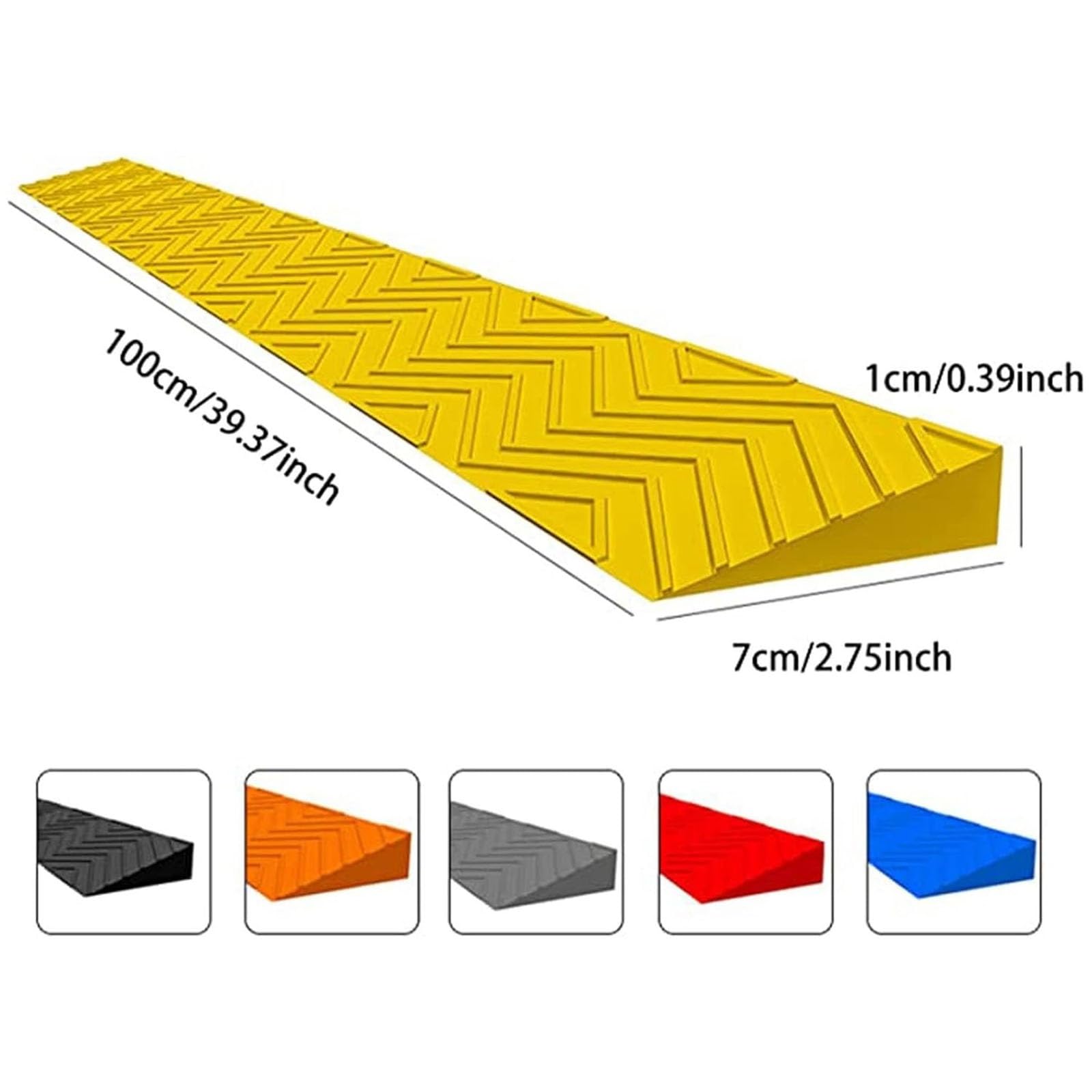 uniwersalne rampy krawężnikowe, Rampa progowa antypoślizgowa PCV, wielokolorowa, 100x(7-13) x(1-6,5) cm(Red,100 * 12 * 5.5CM)