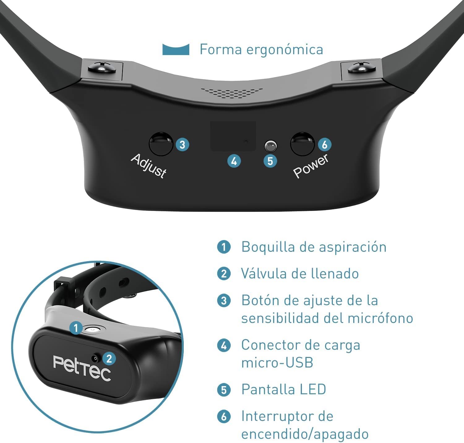 PetTec Collar Antiladridos Perros con Señal Pulverizada automática, Incluye Aerosol con Fragancia de Limón, Adiestramiento para Acabar con los Ladridos de Perros Grandes y pequeños