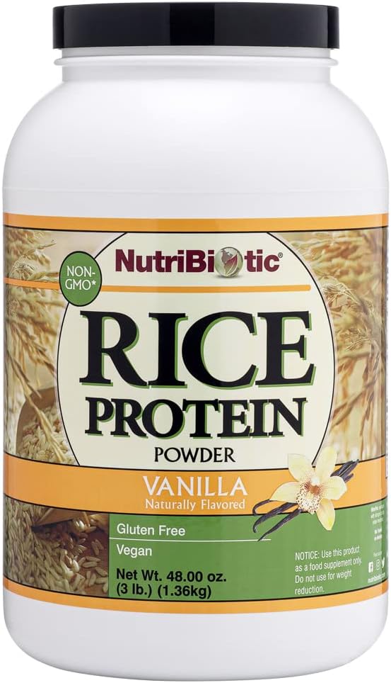 Vanilla Rice Protein, 3 Lb (1.36kg) | Low Carb, Keto-Friendly, Vegan, Raw Protein Powder | Grown & Processed Without Chemicals, GMOs or Gluten | Easy to Digest & Nutrient Rich