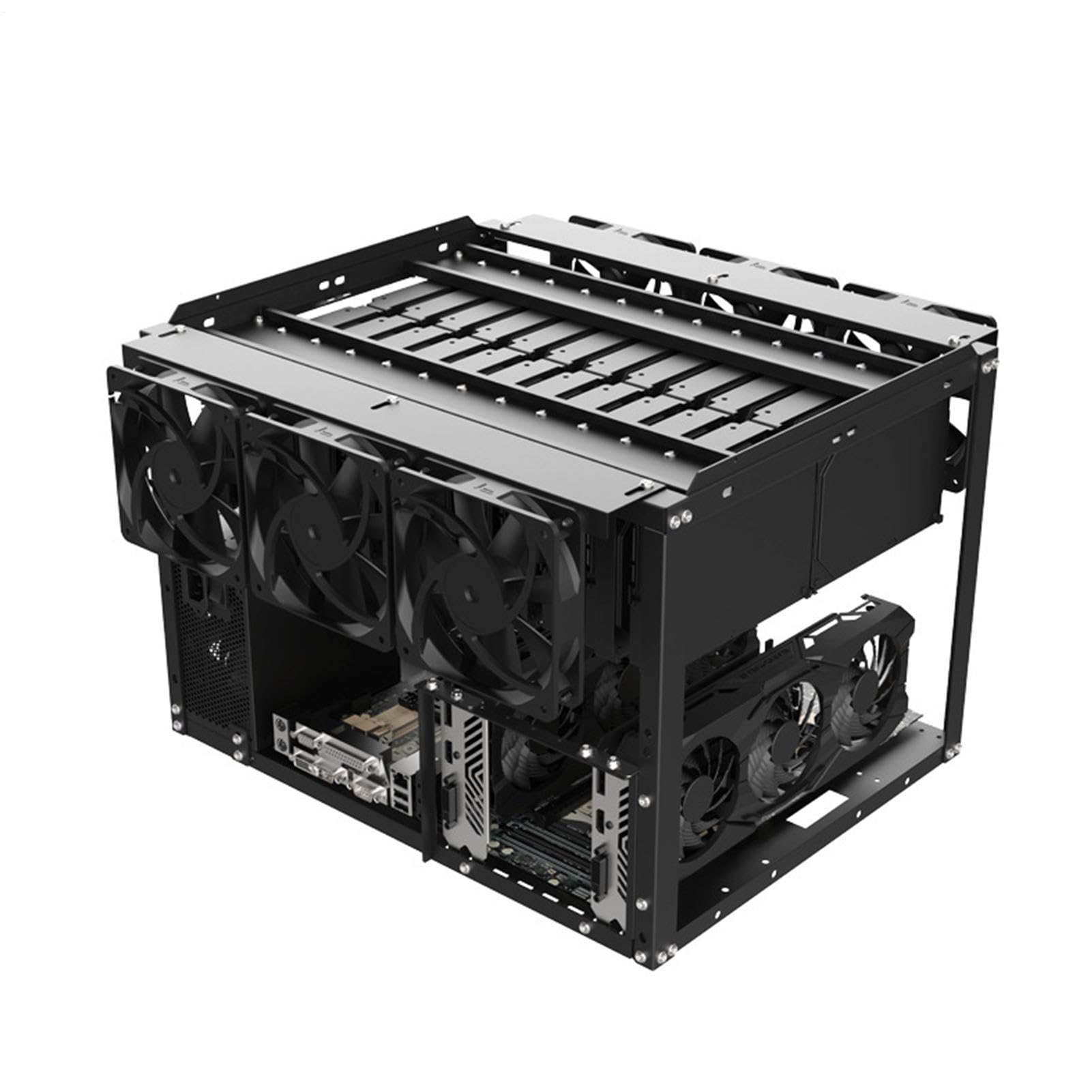 Carcasa de minería - Marco de PC de ordenador, carcasa de escritorio | apilable, soporte para criptomonedas, plataforma de aluminio al aire | Para profesional Componentes de hardware para