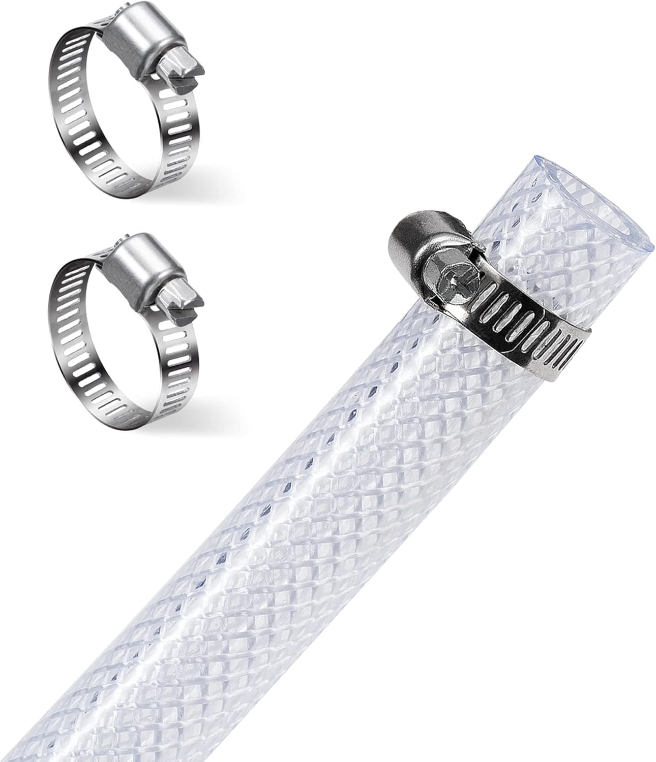 DAVCO 5/16" ID × 10 ft Clear Braided Hose Plastic Tubing, High Pressure Flexible Reinforced PVC for Transfer Water Air Oil, BPA Free & Non-Toxic