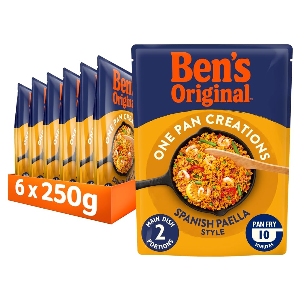 Ben's Original One Pan Creations, Spanish Paella, Rice Pouch, Ready Meals, Bulk Multipack 6 x 250g