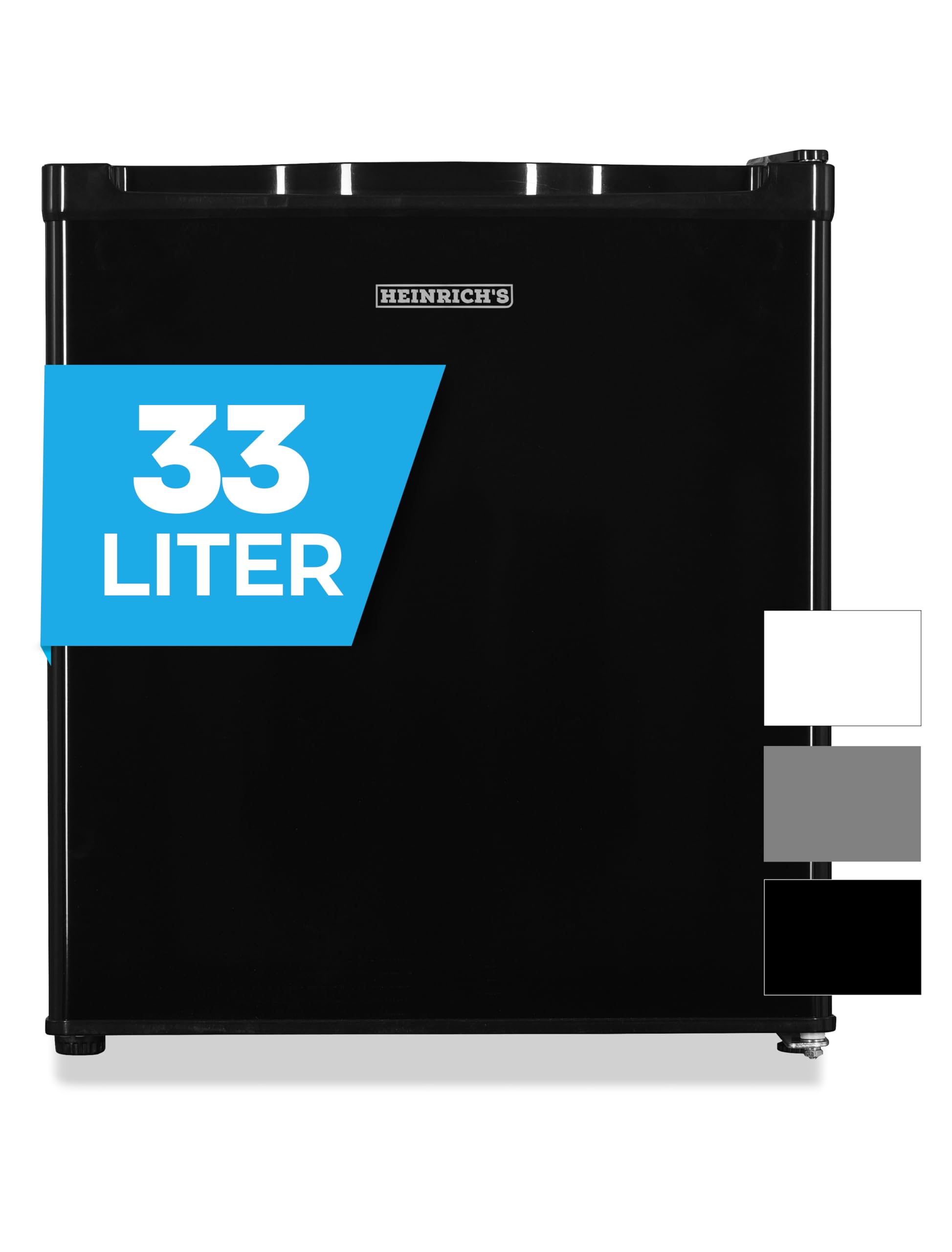Heinrich´s Mini Gefrierschrank 33L -18°C klein kompakt leise:40db Gefrierbox; wechselbarer Türanschlag; mini Tiefkühltruhe Tiefkühlschrank,perfekt für Büro Camping Outdoor (schwarz)