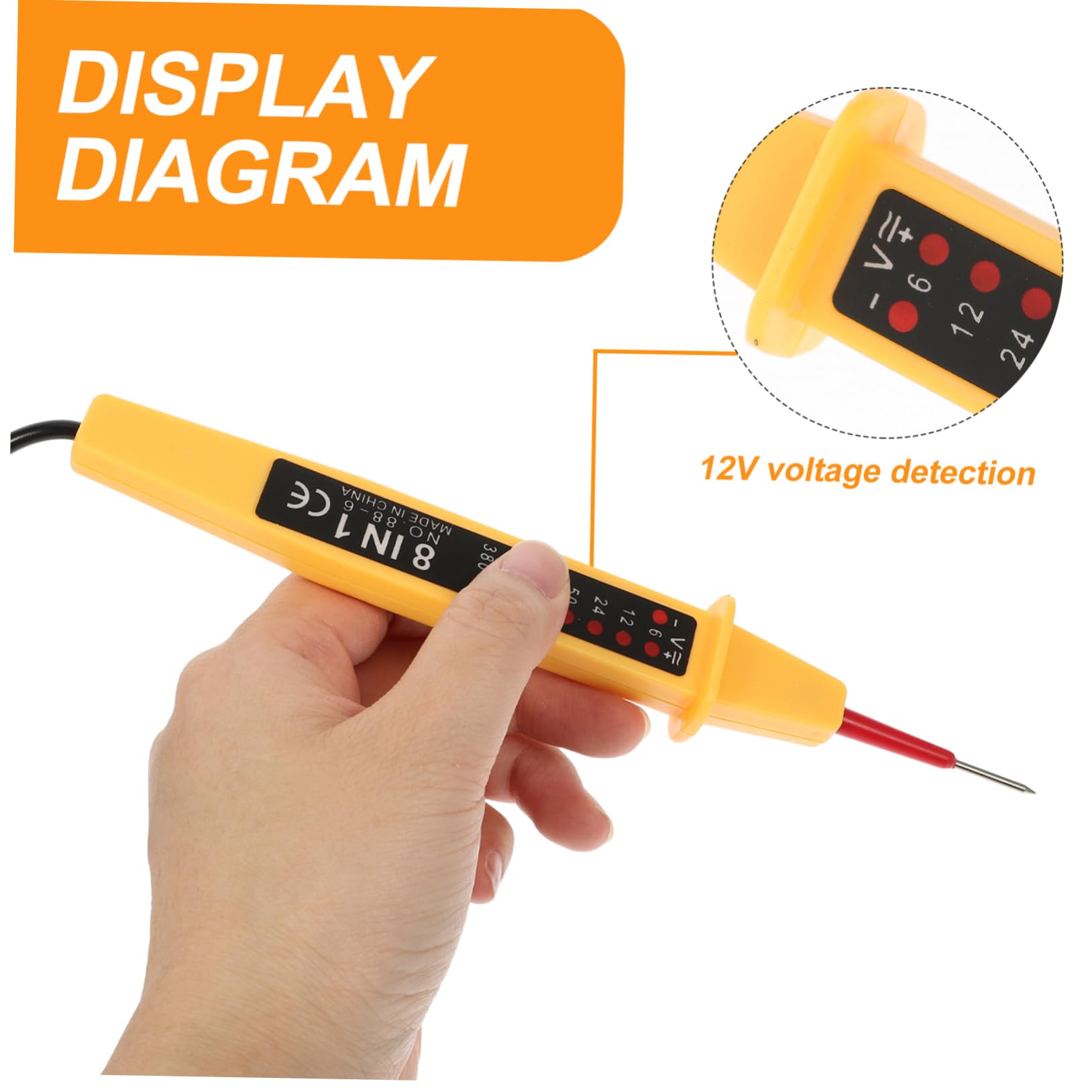 SOLUSTRE 4pièces Testeur De Tension Électrique Détecteur De Circuits Automobiles Outil Pratique Et Léger Pour Vérification De Voltage Et Continuité Conception Ergonomique Pour