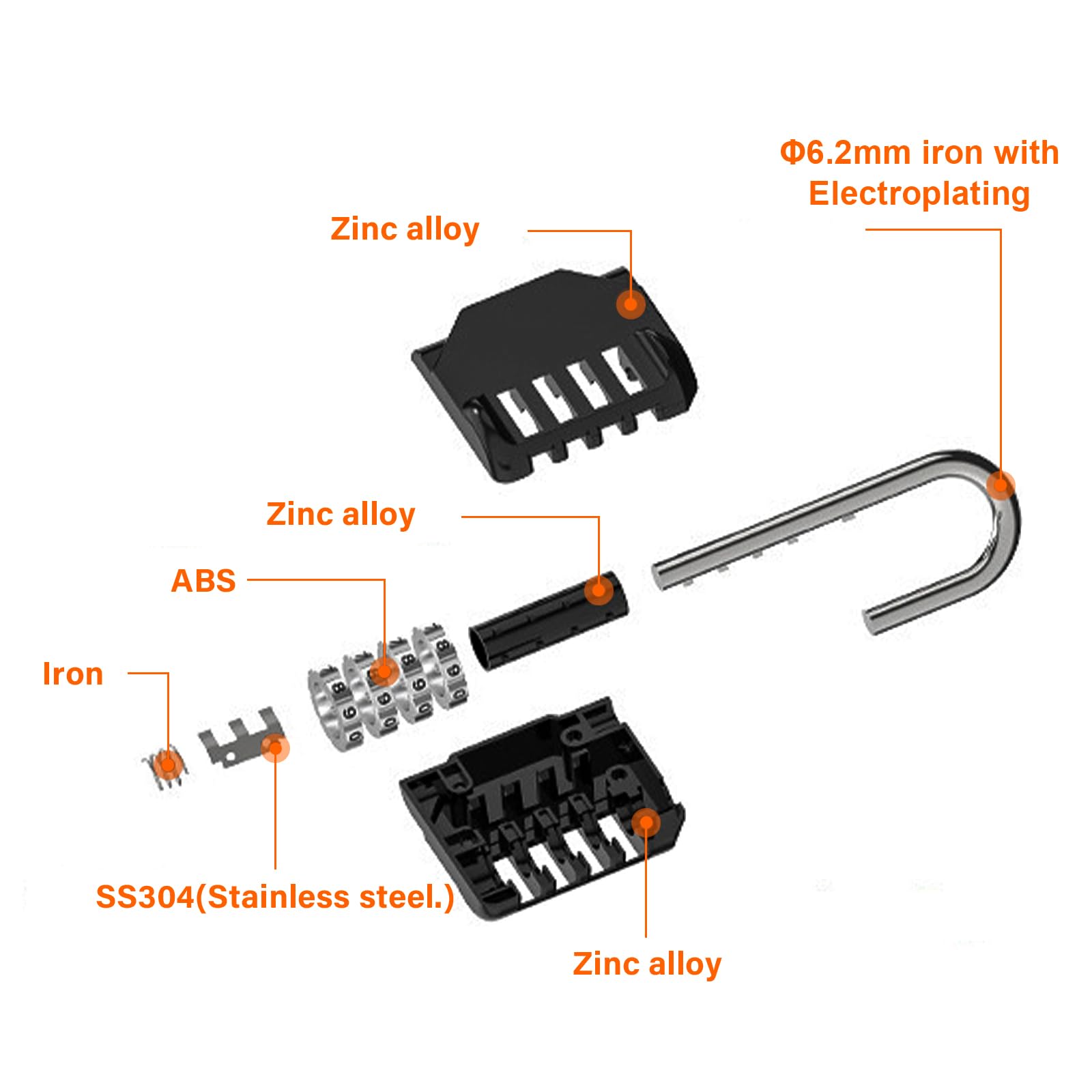 ZephyrCraft Combination Padlock, 4-Digit Coded Combination Lock, 2 Pack Zinc Alloy Heavy Duty Outdoor Lock - Image 3