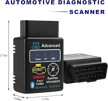 Bluetooth OBD2 Scanner for Car, Wireless OBDII Code Reader Auto Engine Fault Diagnosis Tester, Professional OBD2 Bluetooth Scan Tool Vehicle Interface Adapter for Phone and PC