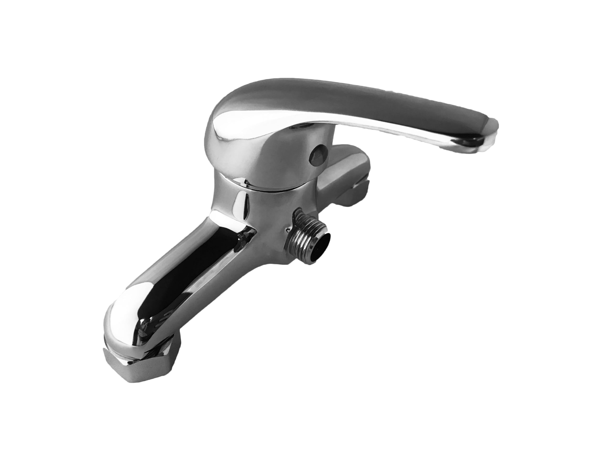 Miscelatore Esterno Doccia in Ottone Cromato Completo con Raccordi Eccentrici Inclusi, Flessibile da 150 cm e Doccetta in Acciaio Inox Anticalcare, Facile Installazione e Design Moderno