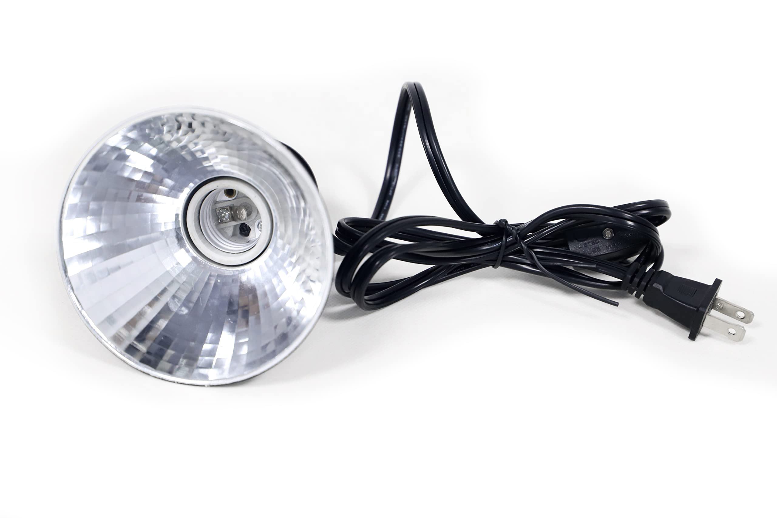 CAROLINACUSTOMCAGES Reptile Mini-Ceramic Heat Emitter Dome Fixture with 54" AC Cord and Switch