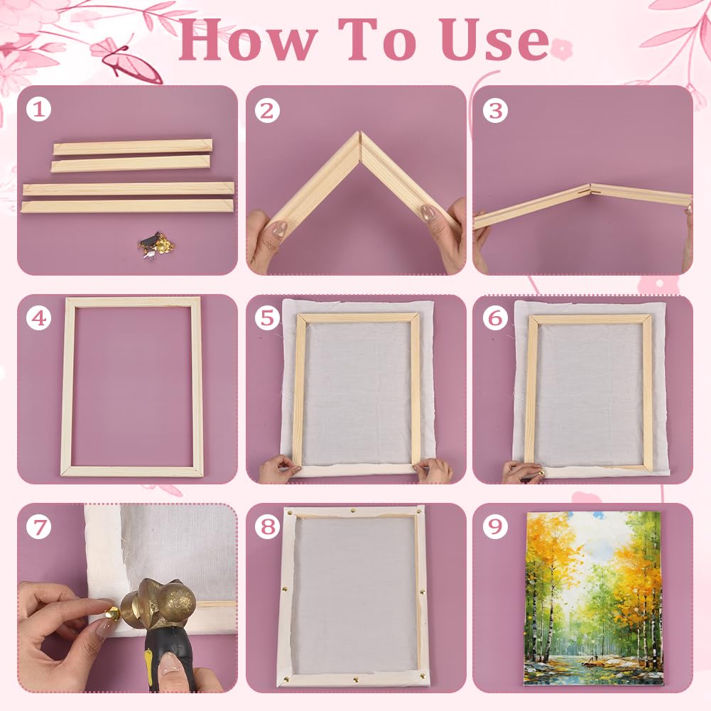 UNICRAFTALE 6 Set DIY Leinwandkeilleisten Set Stickrahmen Aus Holz Für Ölgemälde Drucke Poster Malen Nach Zahlen Einfach Zu Montieren Galerie Wrap 40x30cm