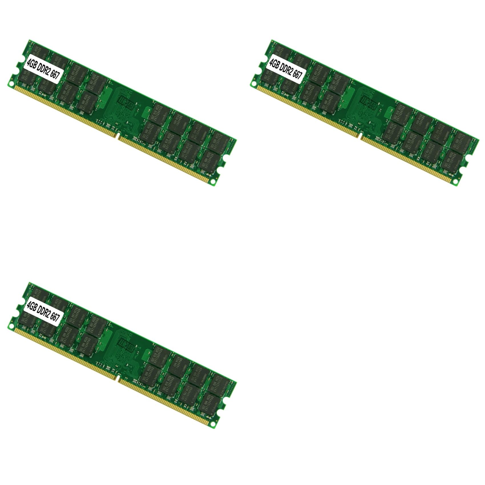 3X Modulo di Memoria RAM DDR2 da 4 GB Ad Alta capacità, 240 Pin PC2-5300, 667 MHz, Ad Alta Frequenza, per Computer Desktop