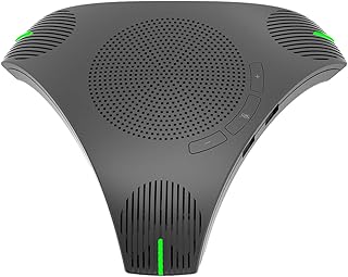 Staright Viva-voz USB portátil para conferência ， Conferência de computador de mesa condensador omnidirecional Microfone com microfone e viva-voz Viva-voz ， Alto-falante de captura de áudio 360 ° com indicador LED para conferência