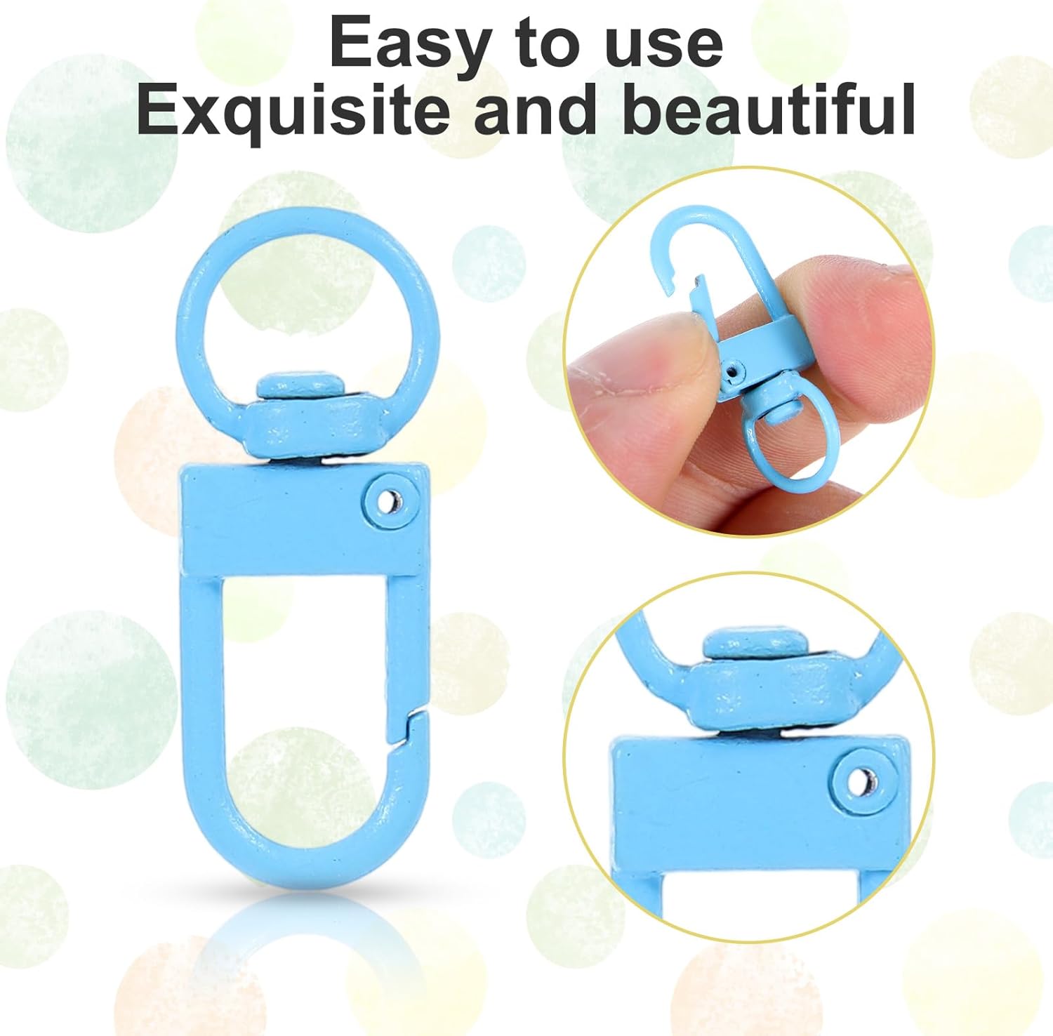 250pcs Swivel Lobster Claw Clasps for Keychains Colorful Lanyard Key Chain Hooks for Craft Metal Keychain Clip Small Keychain Clasp for Jewelry Making Connector Art Crafts - Image 3