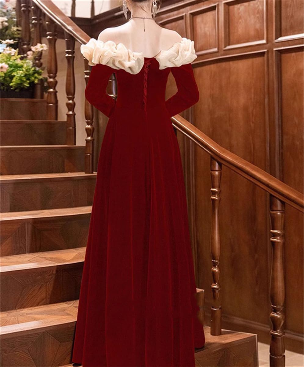 [DYIOPMFGZ] CHUMO イブニングドレス レディース ドレス ワンピース ロングドレス フォーマルドレス フリル 長袖