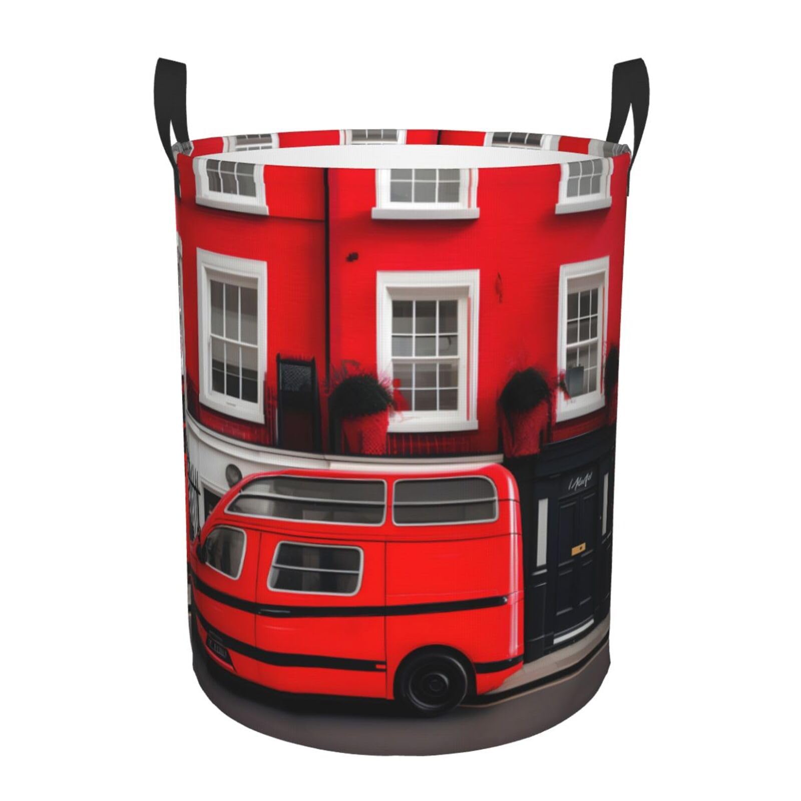 M Collapsible Round London Street Print Laundry Hamper