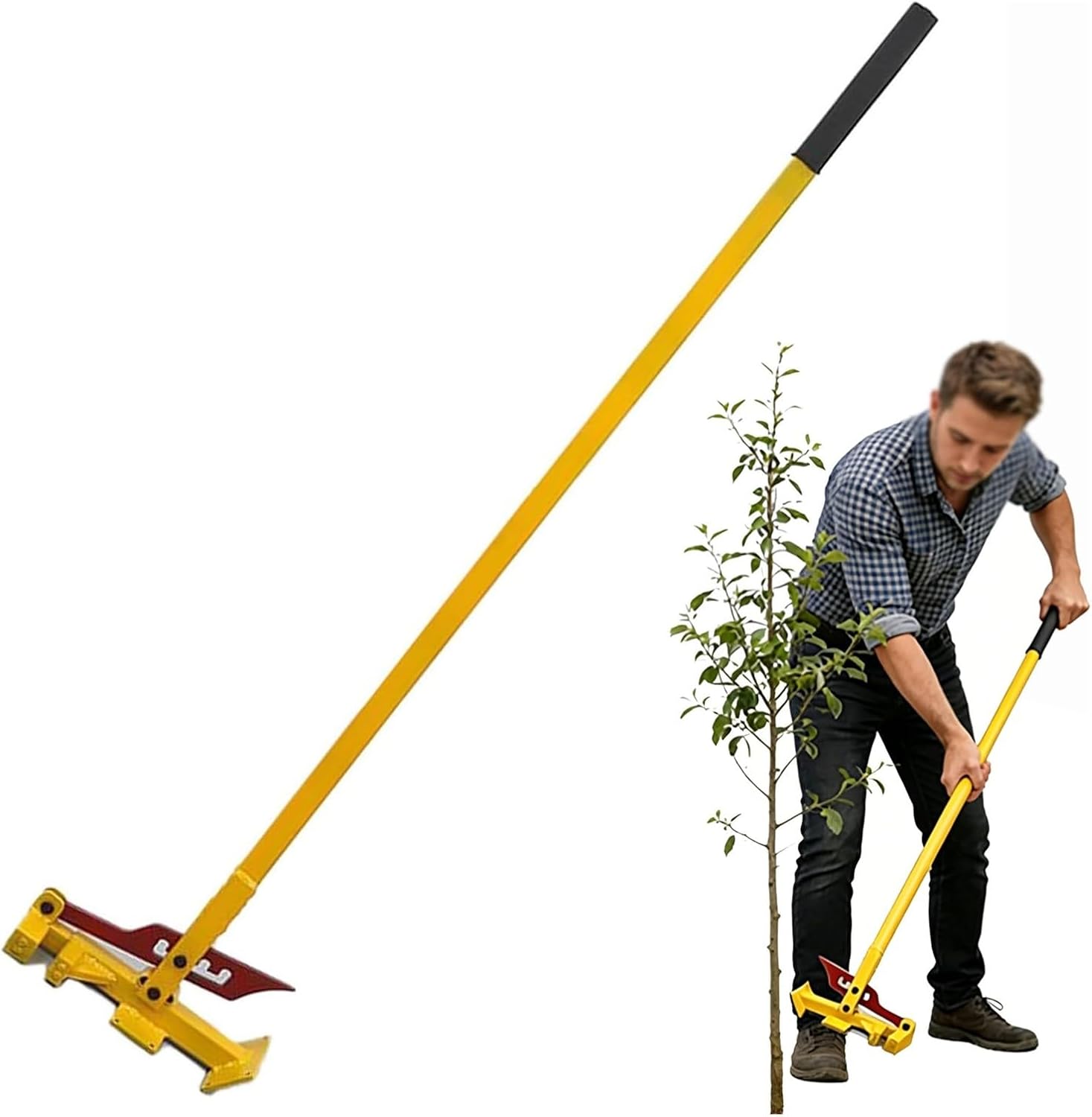 Sapling Puller with 4-Gear Adjustable Jaw,Stump Remover Tool for Farm Yard Garden,Tree Root Puller,Wood Piles/T-Post/Bushes Extraction Lifter