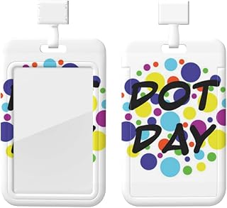 Happy Dot Day International Dot Day 2024 Id Card Badge with Lanyard,Name Tag Holder, Hard Plastic Id Protector,Card Case for Staffs Teacher Student Doctor Nurse