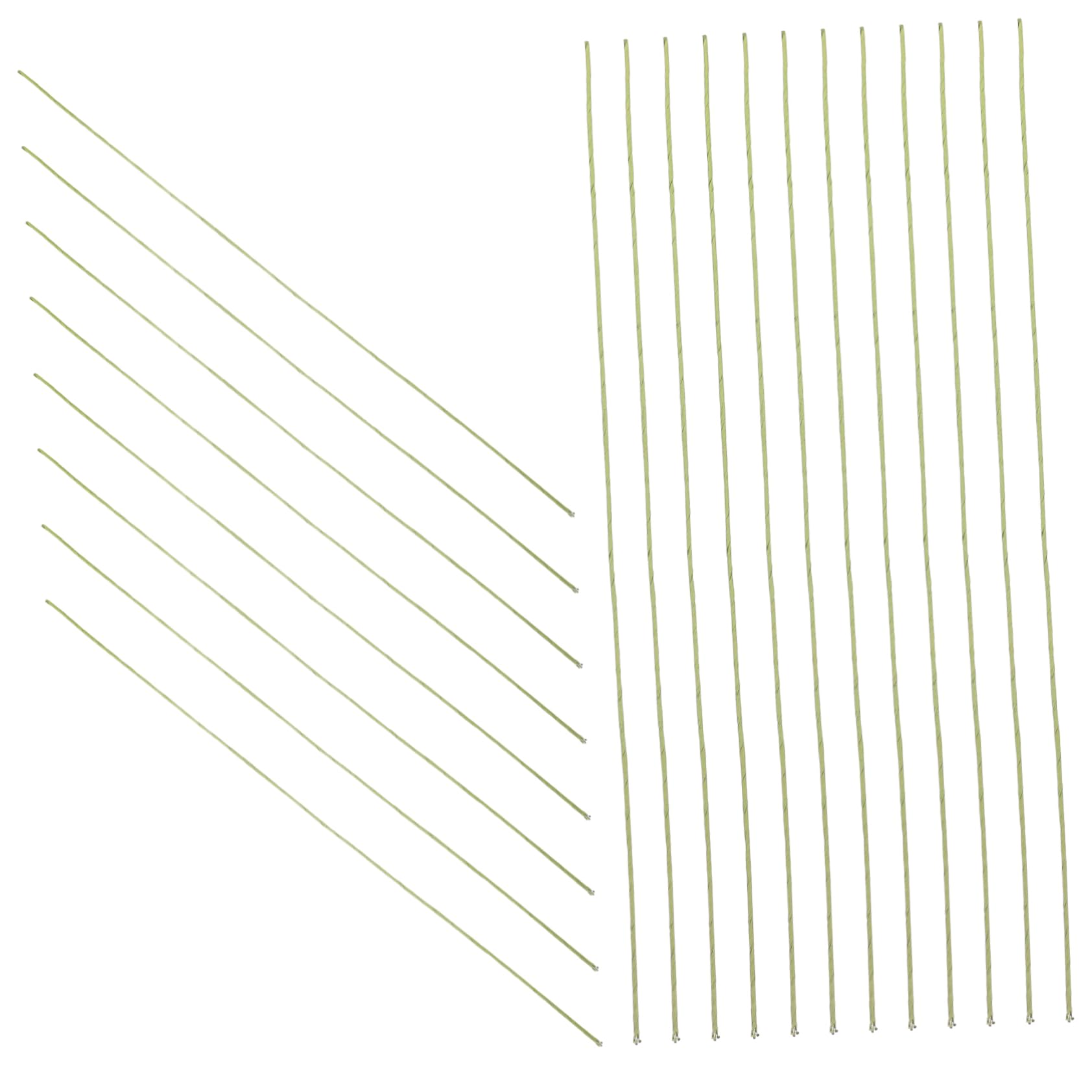 Tiges fil de fer vert pour redresser et fixer vos fleurs artificielles fatiguées, 200 pièces