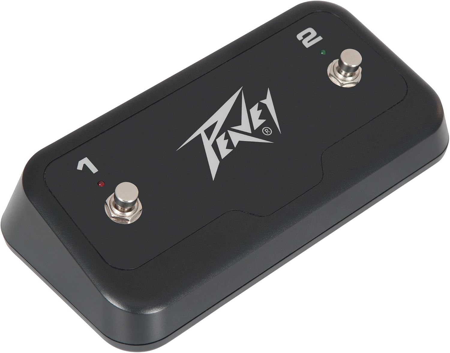 PEAVEY 03620960 Multi-Purpose 2-Button Footswitch With LED 15-Ft. Detachable 1/4 in. Cable With Metal Straight To Right Angle Connectors