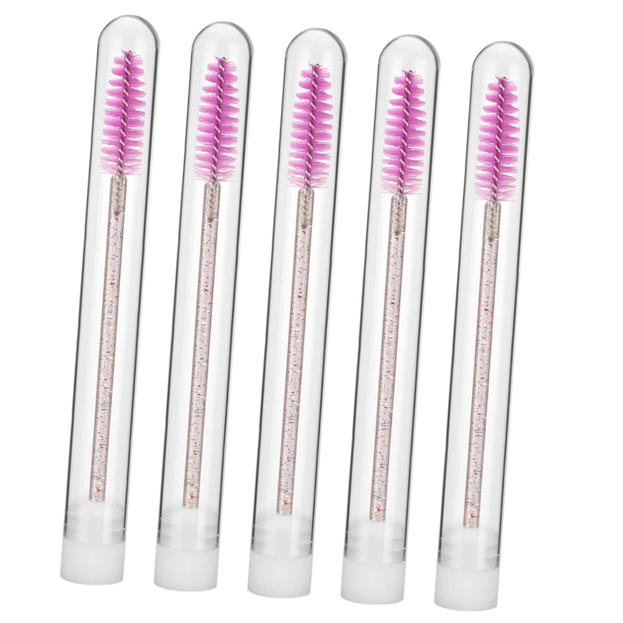Healeved 5pcs Portable Mascara Wands Disposable Eyelash Brush for Travel Easy to Carry Makeup Tools