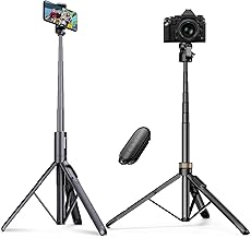 Sensyne 72" Phone Tripod Bundle with 60in Tripod, Extendable Tripod for iPhone & Selfie Stick with Detachable Phone Holder & Wireless Remote, iPhone Tripod Compatible with All Cell Phones, Camera