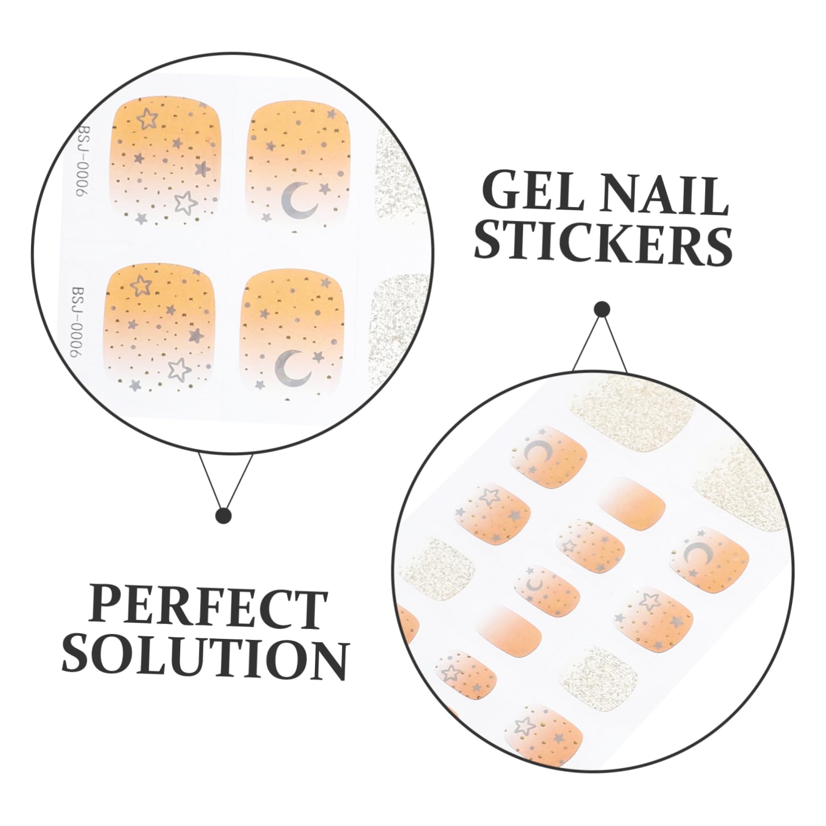 Healeved 5sets Adesivi Per Unghie Gel Strisce Decorative Facili Da Applicare Manicure Per Unghie Naturali e Finte Design Elegante Per Look Accattivante e Duraturo