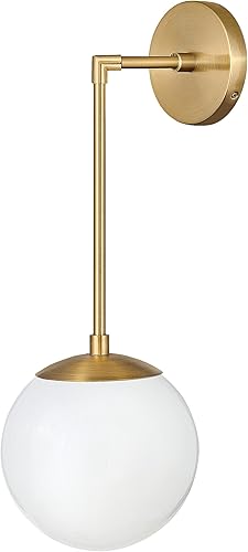 Miniatura 11 de Hinkley Warby Collection One - Aplique de pared ligero, zinc envejecido Zinc Añejado,Latón Heritage con vidrio blanco,Heritage