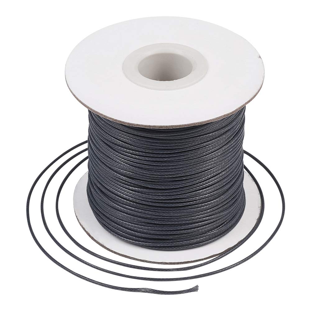 Craftdady 85Yards/Roll 1mm Korean Waxed Polyester Cord Macrame Artisan String for Braided Jewelry Making, Darkgray โ image 1