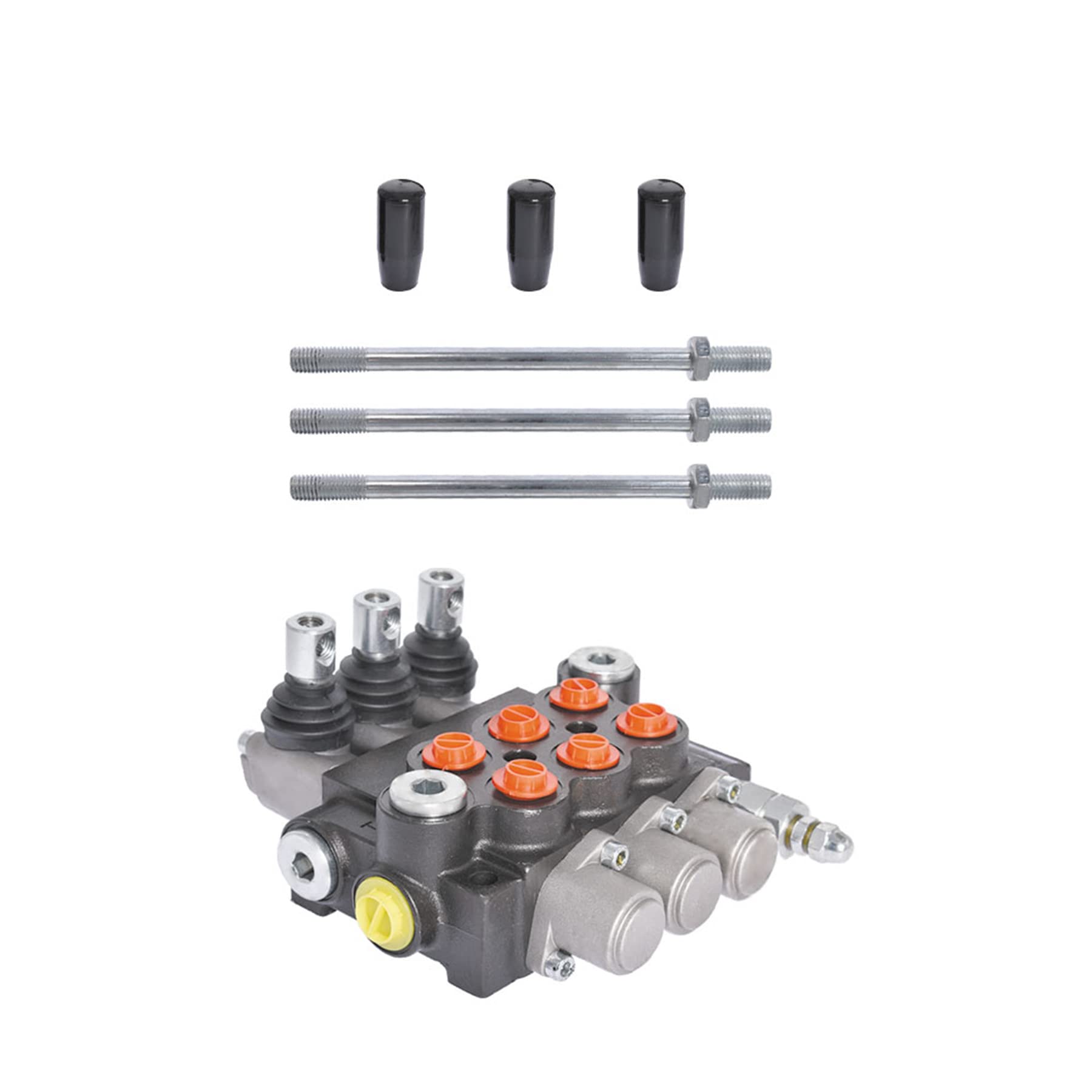 Marddpair ALL-CARB Hydraulic 3 Spool Directional Control Valve, Double Acting, 13GPM, 3600PSI, SAE Ports