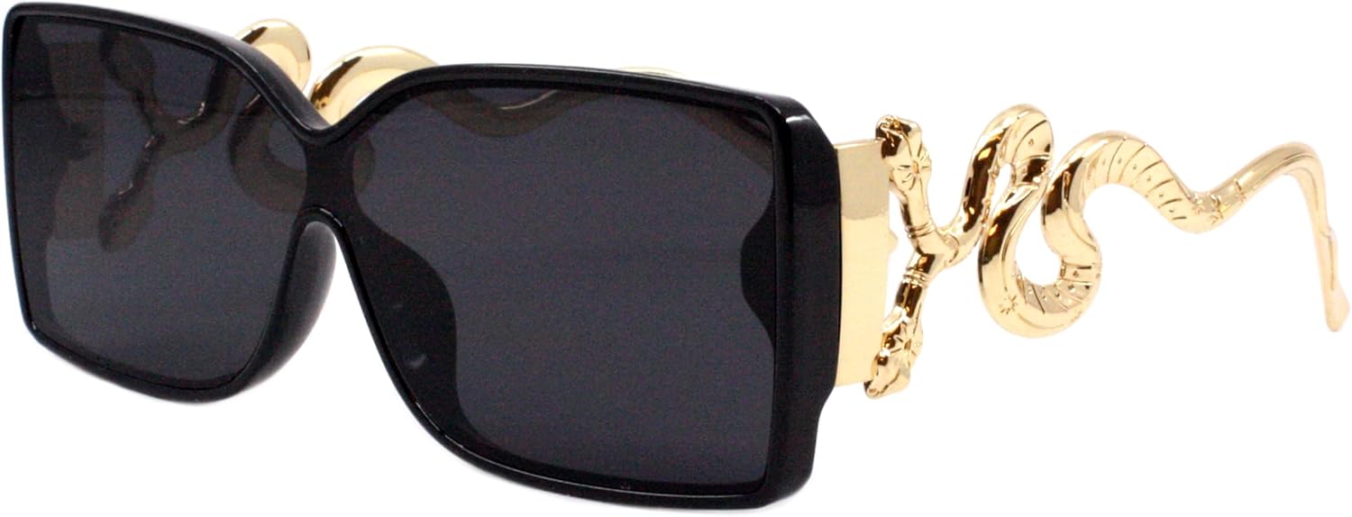 PASTL Snake Design Sunglasses Women’s Rectangular Luxury Style Shades UV400