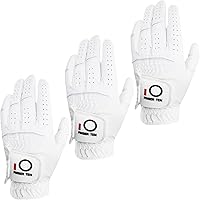 FINGER TEN All Weather Grip Golf Gloves Men 3 Pack Right Hand - Rain Wet Hot Grip, Breathable Comfort S M L XL