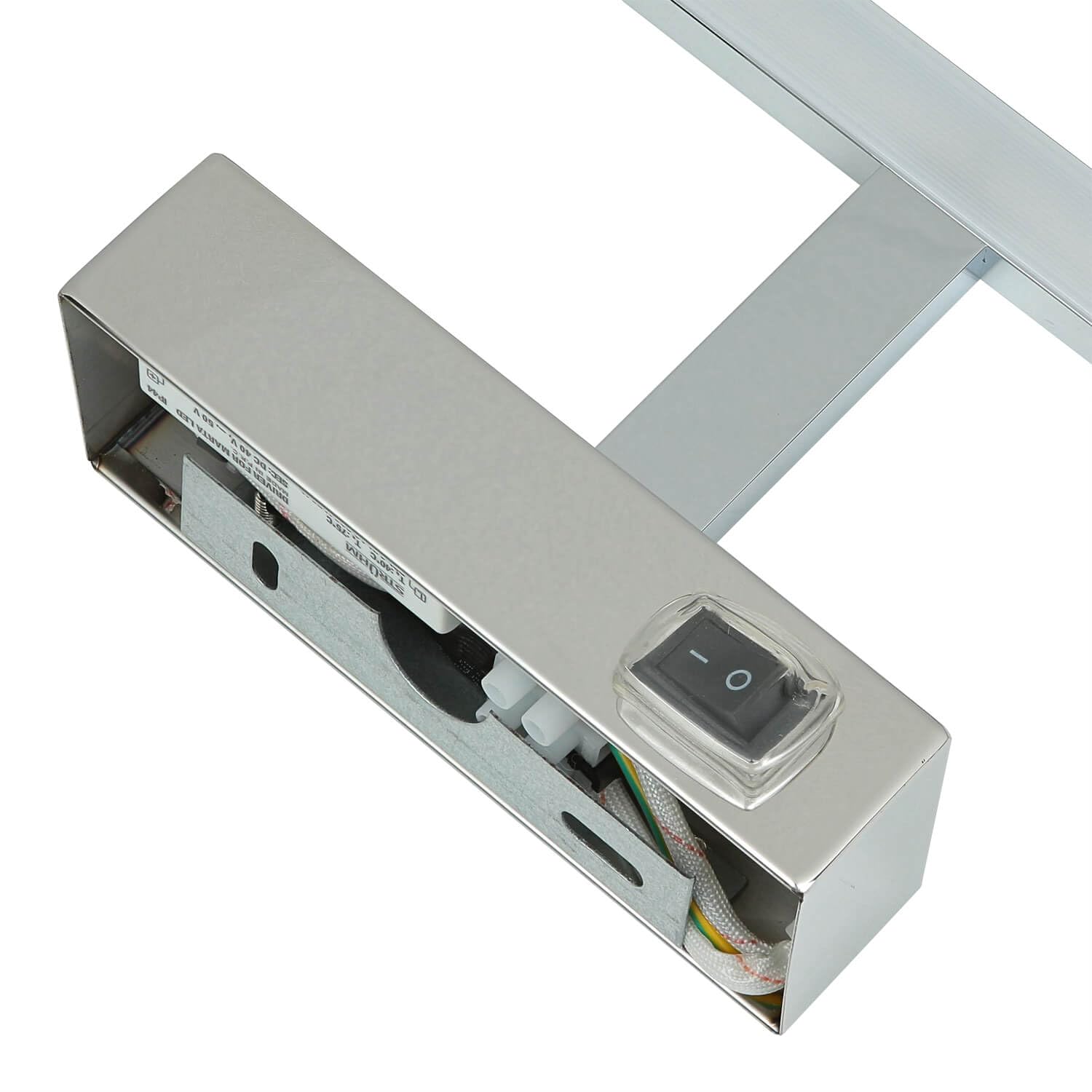 Licht-Erlebnisse LED Spiegelleuchte mit Schalter IP44 Chrom 4000 K 850 lm neutralweiß B: 55,5 cm Metall Wandleuchte Badezimmer Bad Lampe