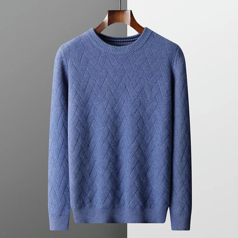 Men Wool Sweater Men's Round Neck Jacquard Cashmere Sweater Thick Long-Sleeved Cashmere Sweater Autumn and Winter 5