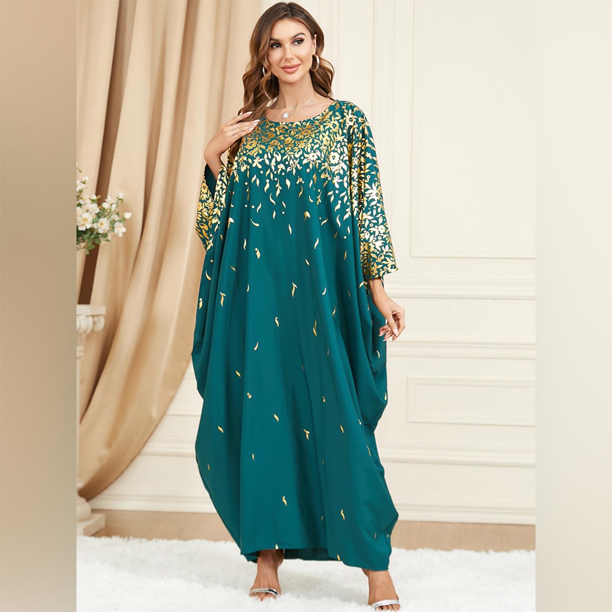 FYMNSI Kimono surdimensionné pour femme - Caftan - Grande taille - Robe de plage élégante - Longue couverture bikini - Poncho de plage musulman - Robe arabe