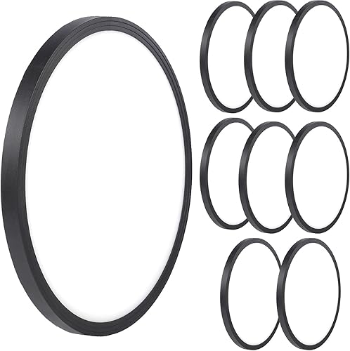 Miniatura 1 de Paquete de 8 lámparas de techo LED de montaje empotrado de 2800 lm, color negro, 24 W, delgado, blanco, 6000 K, delgado, redondo, plano, 9 pulgadas,