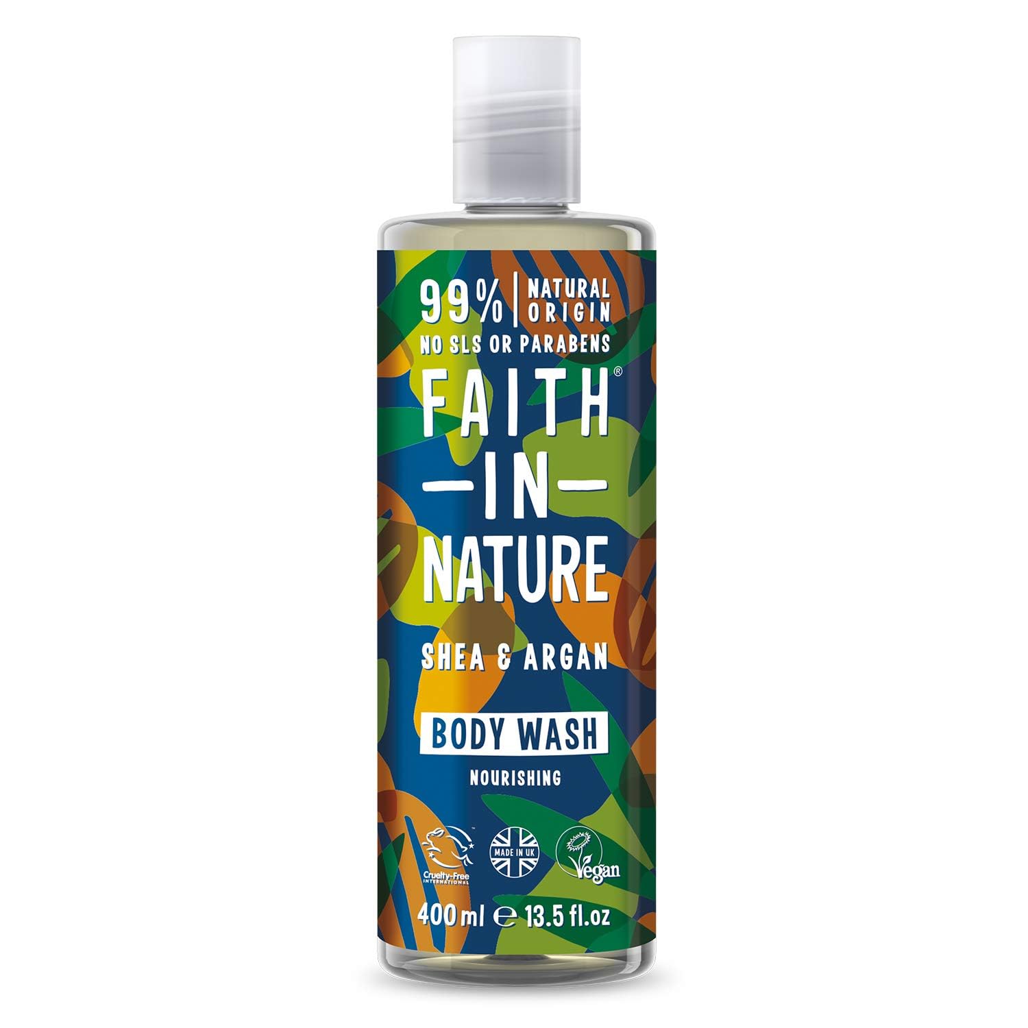 Faith In Nature Natural Shea & Argan Body Wash, Nourishing, Vegan & Cruelty Free, No SLS or Parabens, 400ml