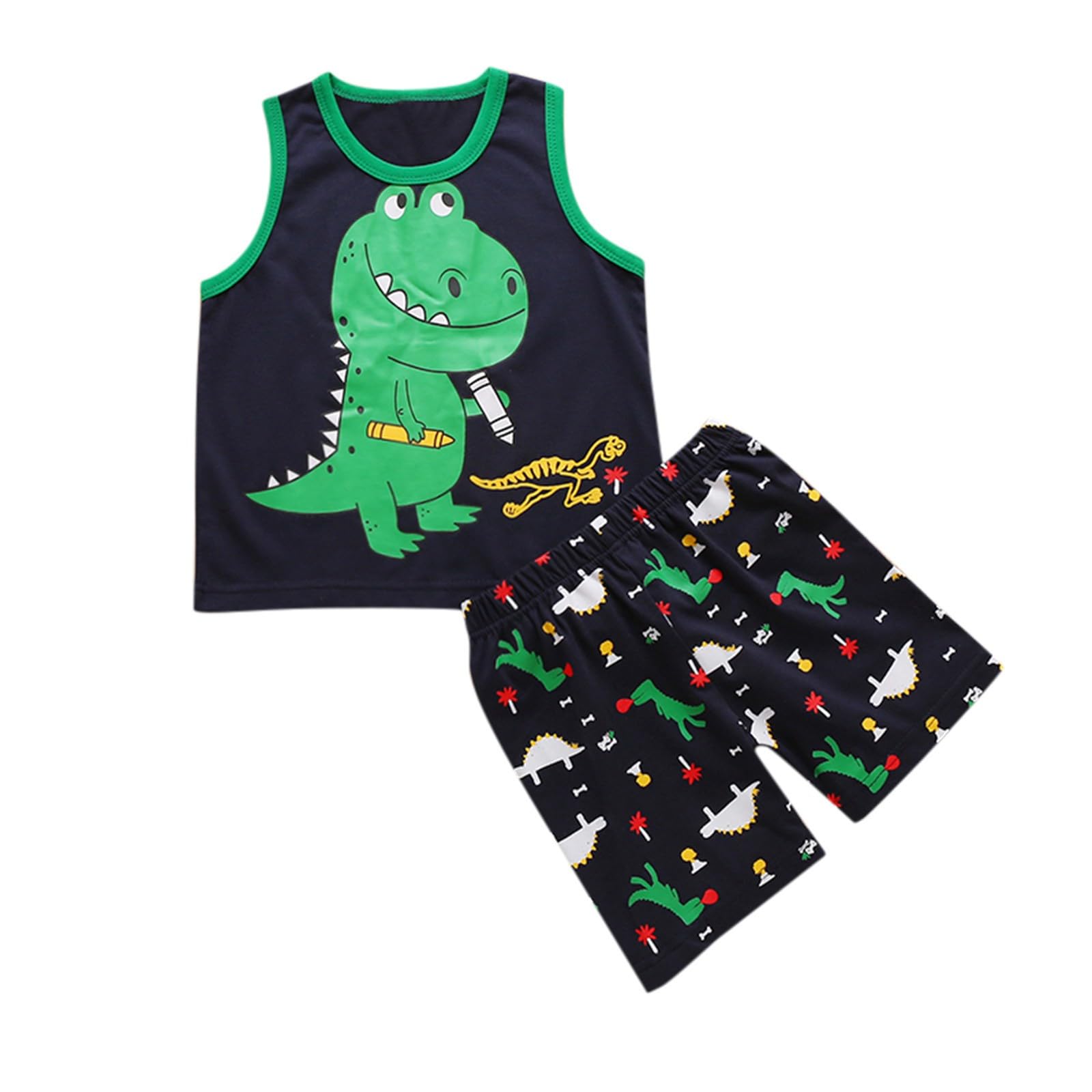 Toddler Baby Boy Summer Clothes Short Sleeve Letter Print T Shirt Tops Elastic Shorts Infant Casual Outfit Set