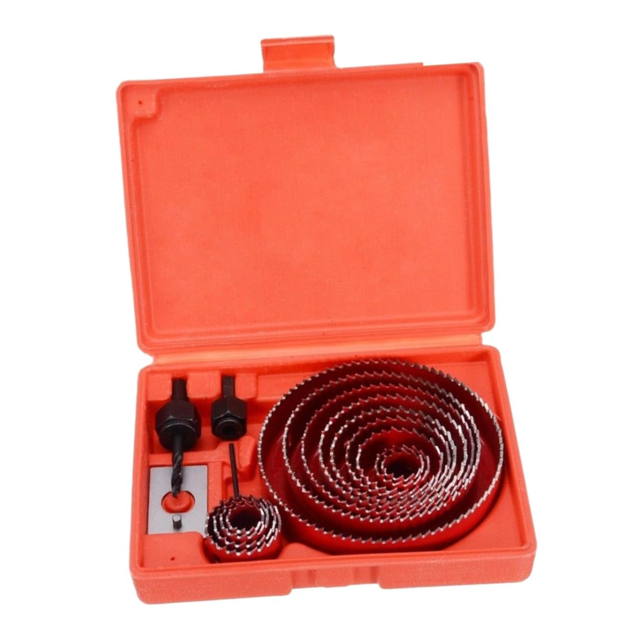 Juego de 16 Brocas para Cortar Agujeros Redondos Metal Rojo