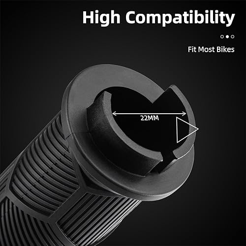 Miniatura 3 de ROCKBROS Empuñaduras de bicicleta, empuñaduras de bicicleta, doble bloqueo de alto brillo reflector, agarres para manillar de bicicleta BMX, MTB,