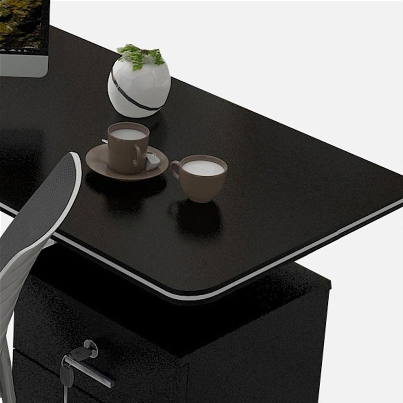 Semplice Tavolo da scrivania angolare for PC, tavolo da scrivania, semplice e moderno, tavolo da studio for studenti, scrivania angolare a L, scrivania da ufficio, camera da letto, casa Scrivere(White