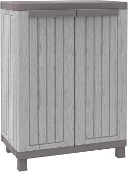 Terry, C-Wood 6802-door Cabinet with 1 Inner Shelf, Doors with Wood Effect - 68x39x91.5 cm