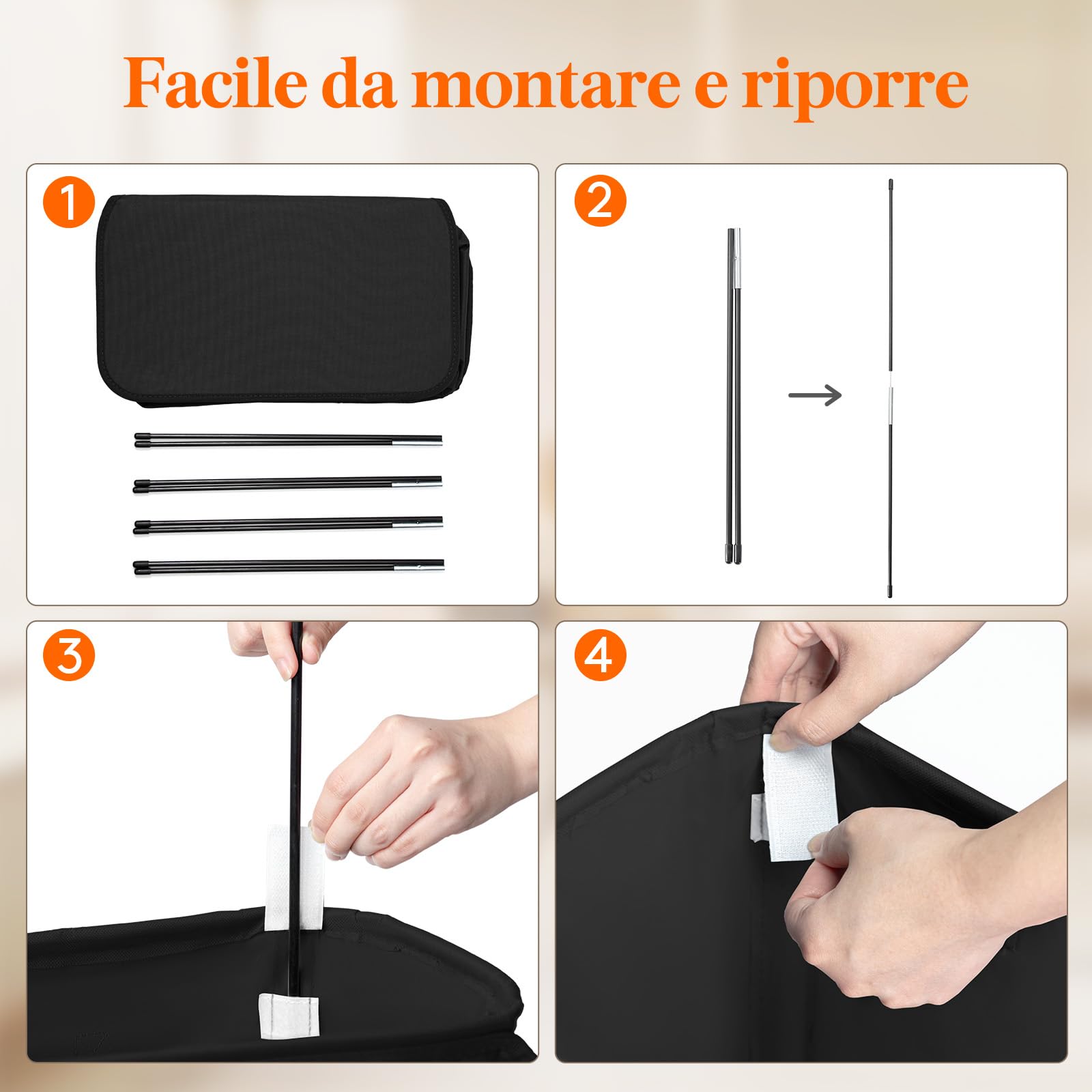 Cesto Portabiancheria Con Coperchio, Cestino Biancheria Sporca Salvaspazio Cesto Portabiancheria Autoportante Per Camera Da Letto, Cesto Portabiancheria Pieghevole Con Maniglie Per Vestiti(/Brown,A