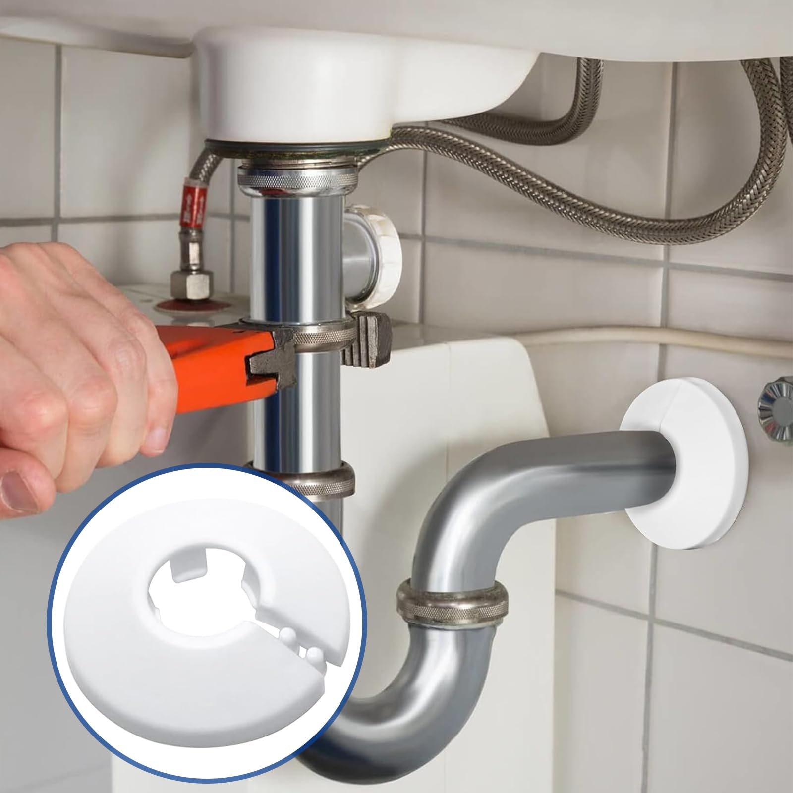 20 rosette per tubi di riscaldamento, 12 mm (ci sono quattro diverse dimensioni), singole rosette per radiatori, copertura per tubi in polipropilene, copertura per tubi dell'acqua, tubi del gas, ecc