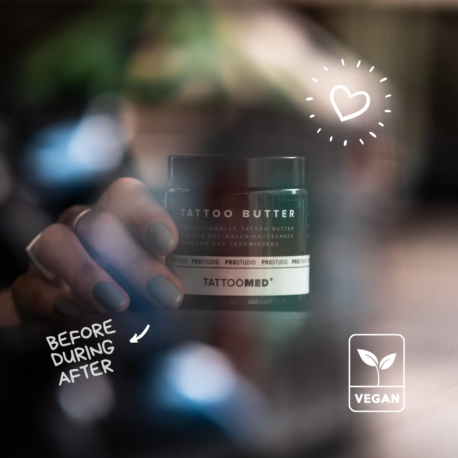 TattooMed® TATTOO BUTTER – Mantequilla profesional para tatuajes para una protección óptima de la piel – 120 ml