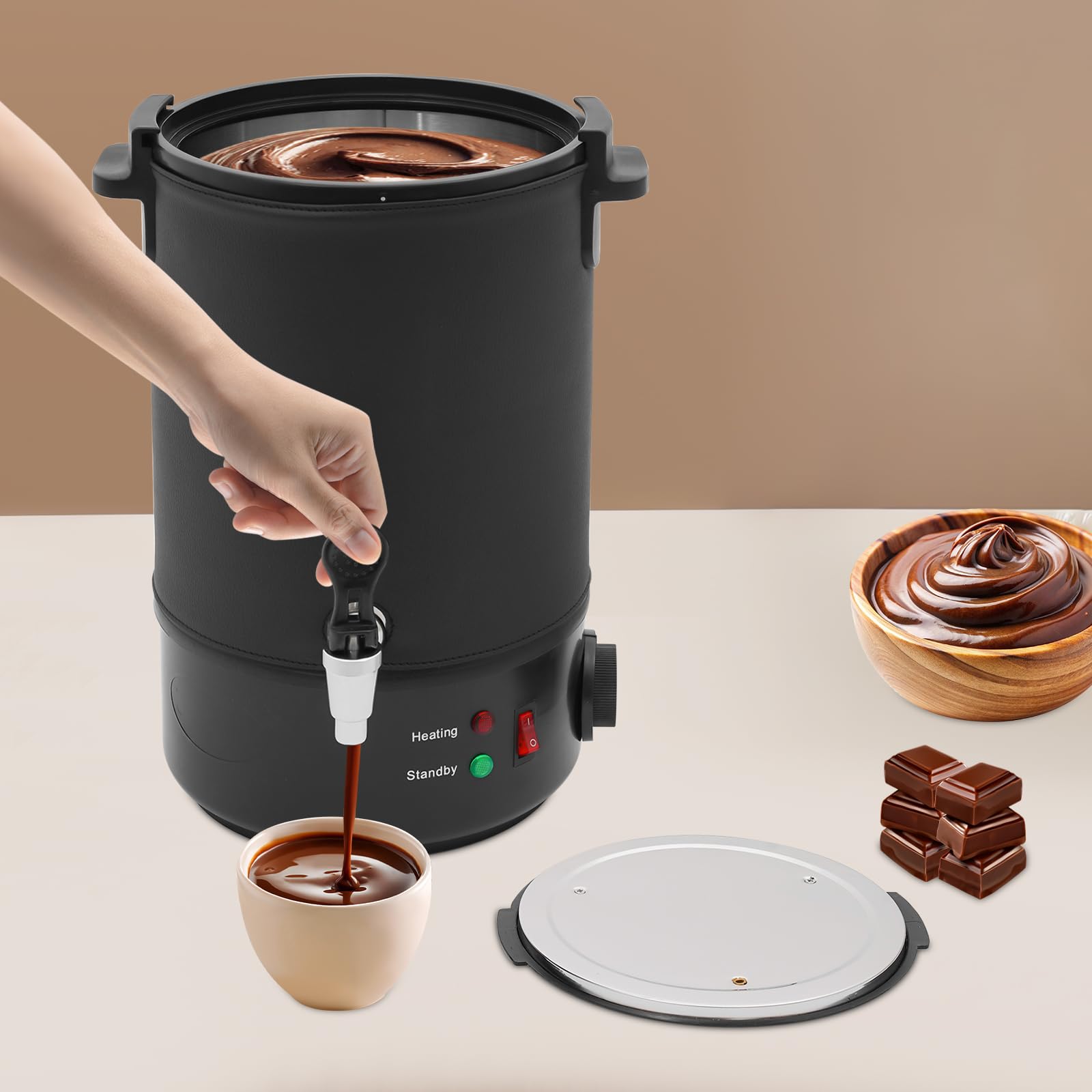 Scaldacera elettrico da 6 l, temperatura regolabile, 1100 W, scalda cera con beccuccio per cera, rivestimento antiaderente per la produzione di candele, fai da te