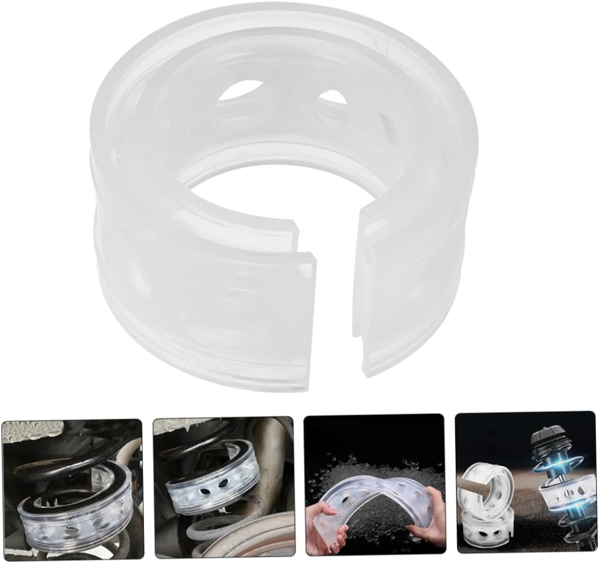 PRETYZOOM 4pcs Car Spring Transparent Coil Spring Spacers Auto Cushion Enhance Vehicle Suspension Stability Driving Comfort and Reduce Vibration